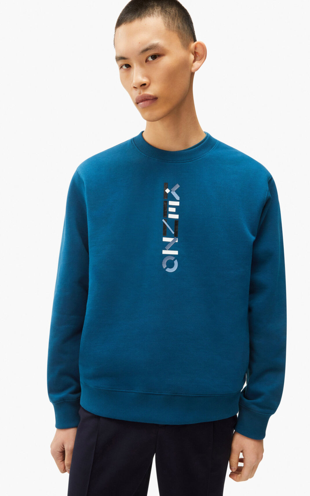 Kenzo The Χειμώνας Capsule Logo φούτερ ανδρικα μπλε | GR055917